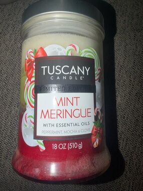 Mint Meringue Scented Jar Candle - Red/White